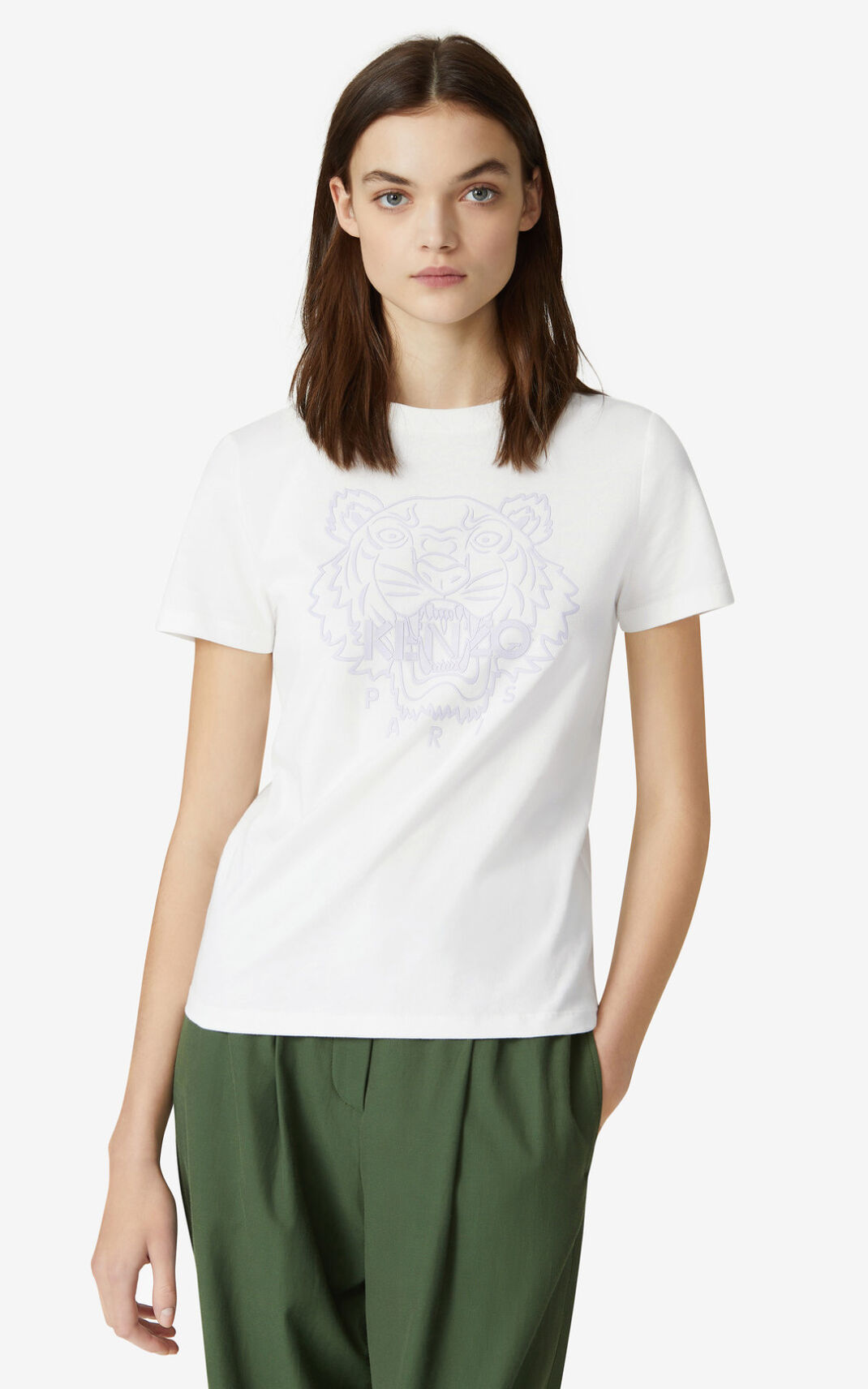 Camiseta Kenzo Tiger Feminino - Branco | 869VUYGID